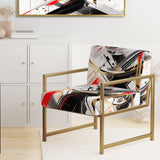 Black Red Multifaceted Whirls - Modern Accent Slipper Chair