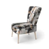 Grey Black Multifaceted Whirls - Upholstered Modern Accent Chairs