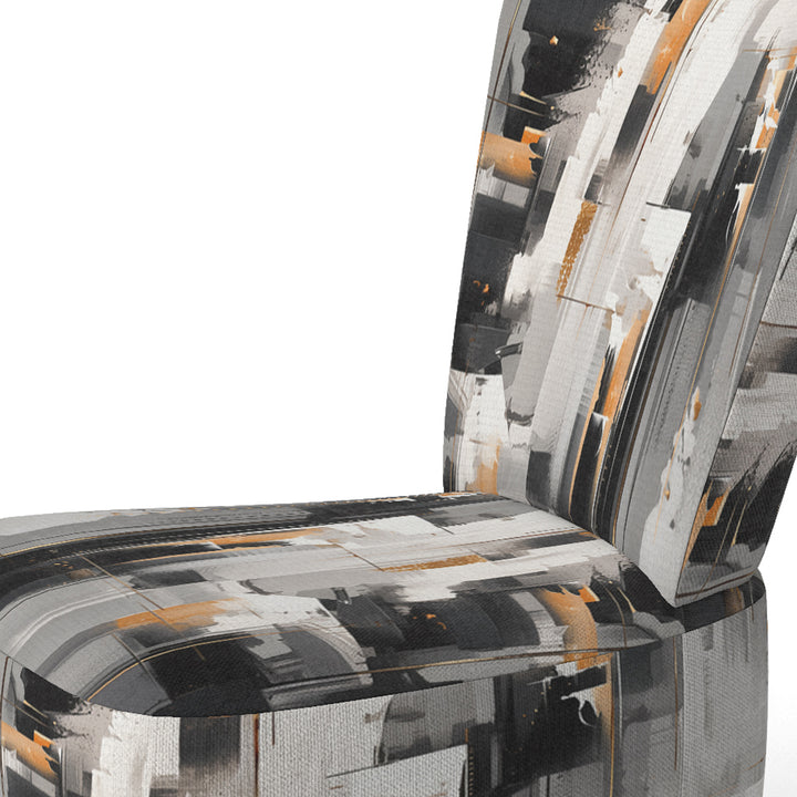 Grey Black Multifaceted Whirls - Upholstered Modern Accent Chairs
