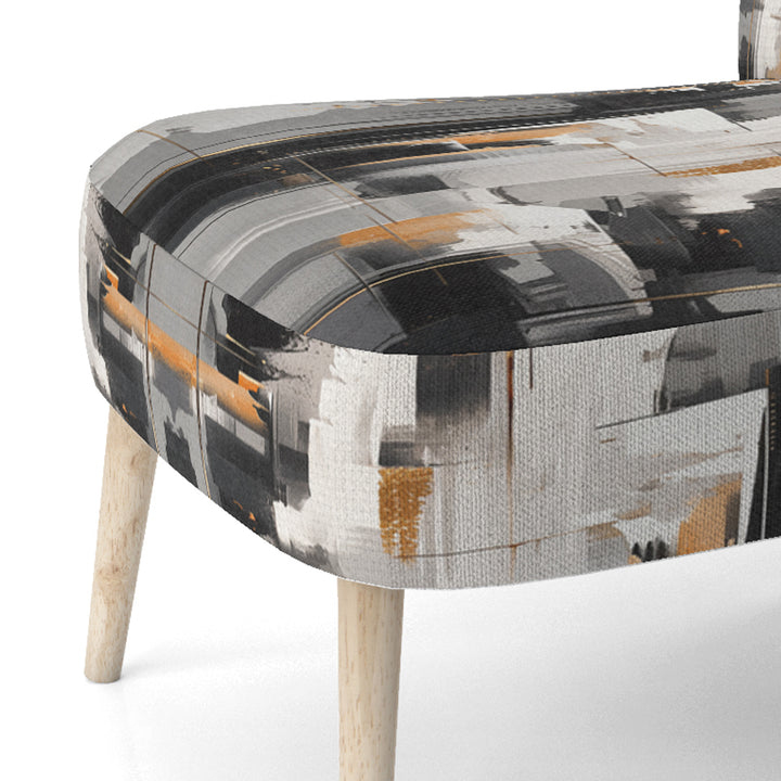 Grey Black Multifaceted Whirls - Upholstered Modern Accent Chairs