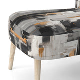 Grey Black Multifaceted Whirls - Upholstered Modern Accent Chairs