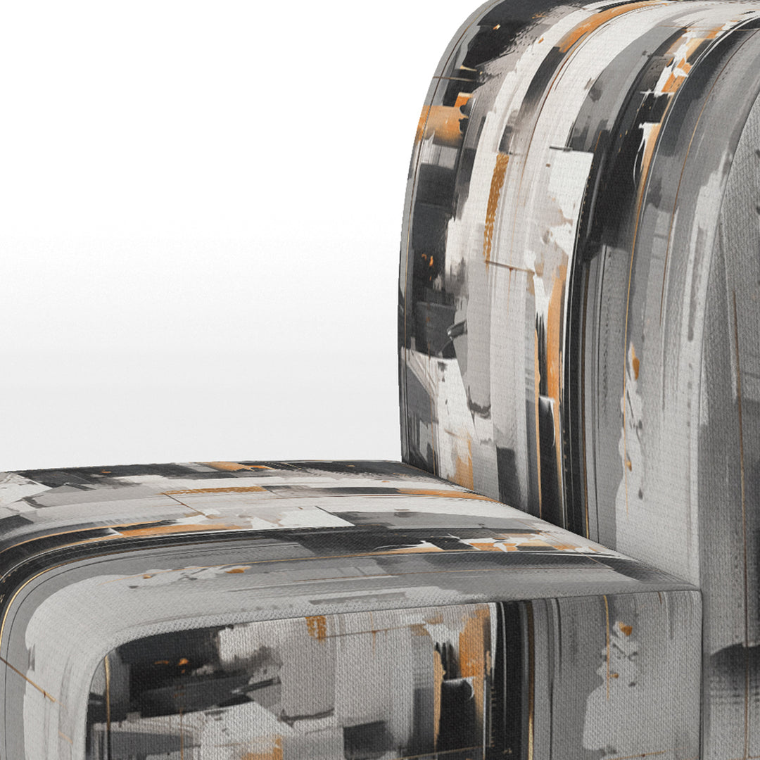 Grey Black Multifaceted Whirls - Upholstered Modern Accent Chairs