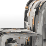 Grey Black Multifaceted Whirls - Upholstered Modern Accent Chairs