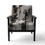 Grey Black Multifaceted Whirls - Upholstered Modern Accent Chairs