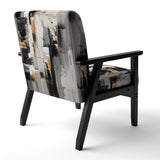 Grey Black Multifaceted Whirls - Upholstered Modern Accent Chairs