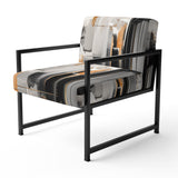 Grey Black Multifaceted Whirls - Upholstered Modern Accent Chairs