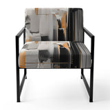 Grey Black Multifaceted Whirls - Upholstered Modern Accent Chairs