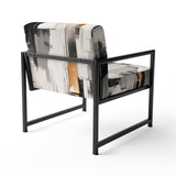 Grey Black Multifaceted Whirls - Upholstered Modern Accent Chairs