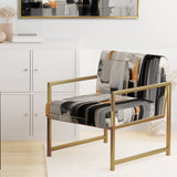 Grey Black Multifaceted Whirls - Upholstered Modern Accent Chairs