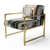 Grey Black Multifaceted Whirls - Upholstered Modern Accent Chairs