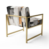 Grey Black Multifaceted Whirls - Upholstered Modern Accent Chairs