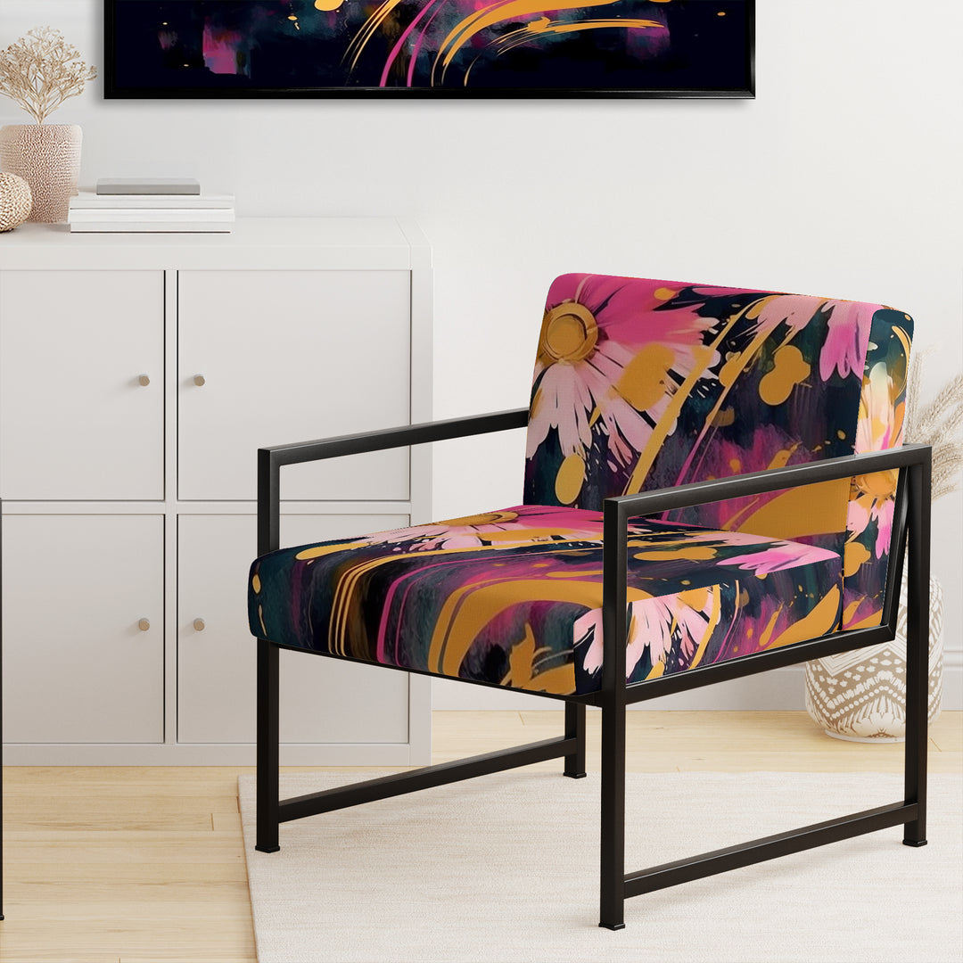 Purple Yellow Daisies Flower Fusion - Cottage Accent Chair