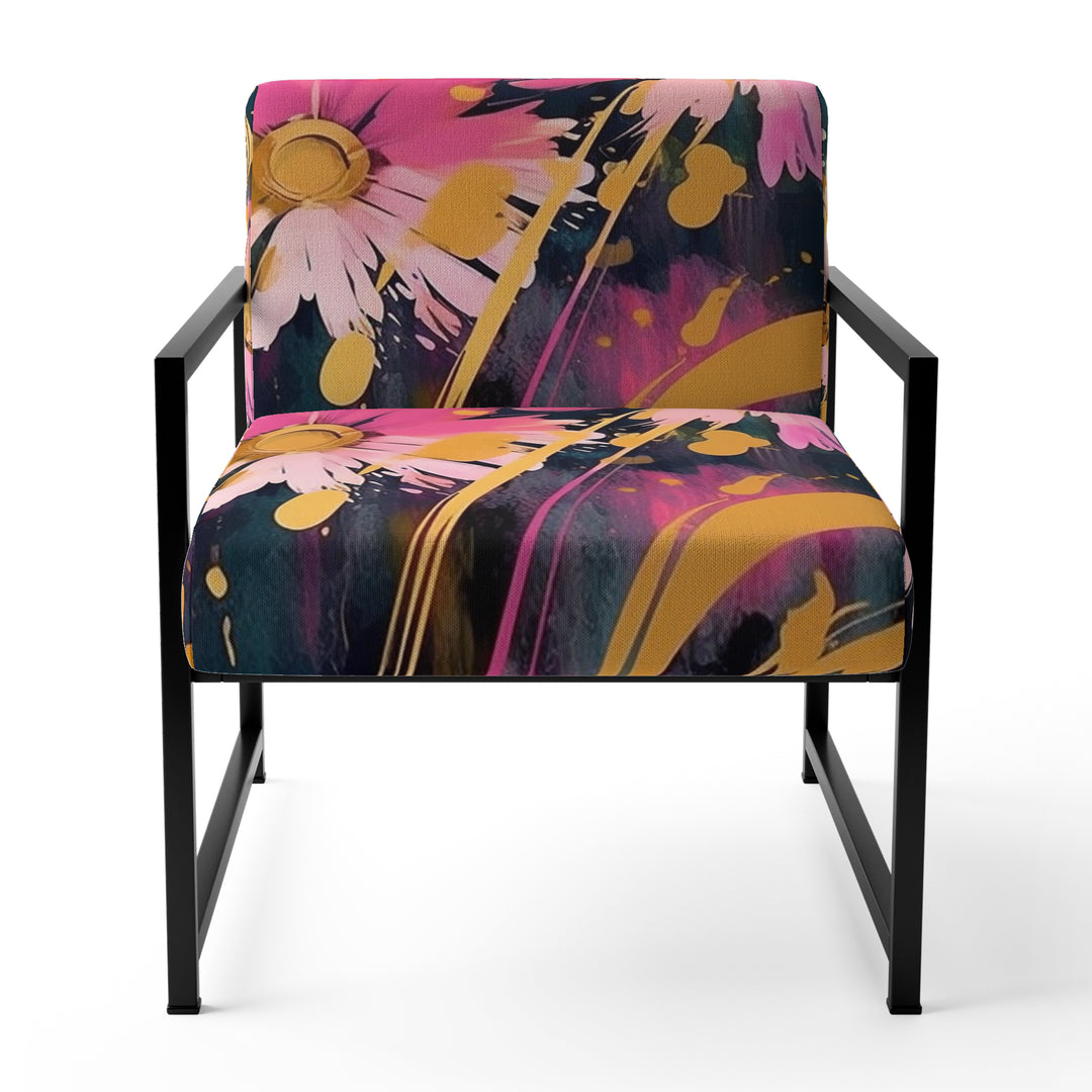 Purple Yellow Daisies Flower Fusion - Cottage Accent Chair