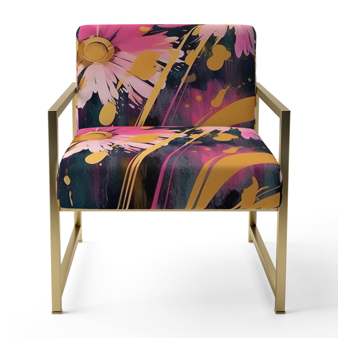 Purple Yellow Daisies Flower Fusion - Cottage Accent Chair