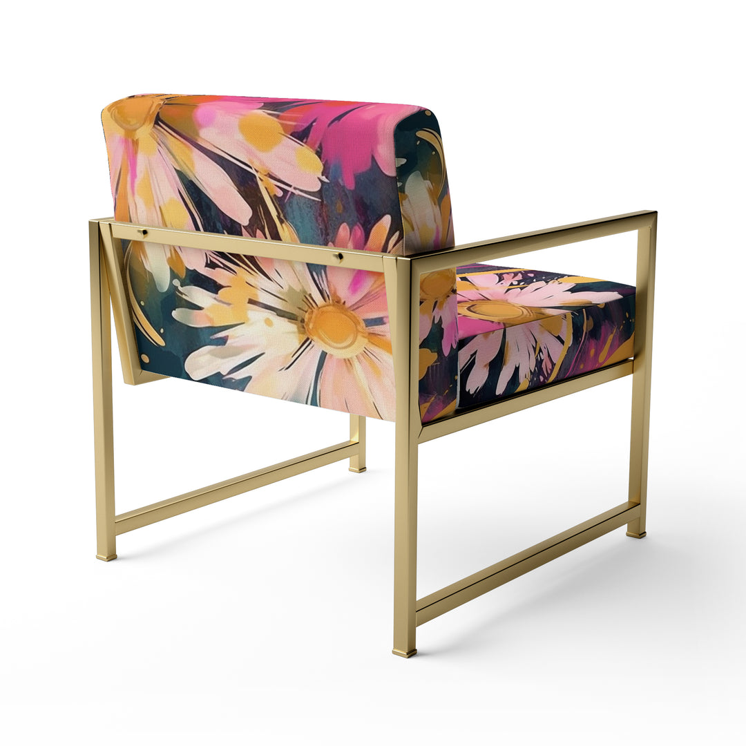 Purple Yellow Daisies Flower Fusion - Cottage Accent Chair