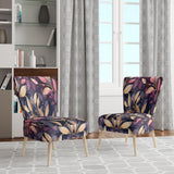 Purple Gold Leafs Harmony - Traditional Accent Slipper Chair