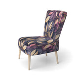 Purple Gold Leafs Harmony - Traditional Accent Slipper Chair