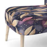 Purple Gold Leafs Harmony - Traditional Accent Slipper Chair