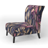 Purple Gold Leafs Harmony - Traditional Accent Slipper Chair