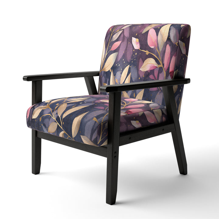 Purple Gold Leafs Harmony - Traditional Accent Slipper Chair