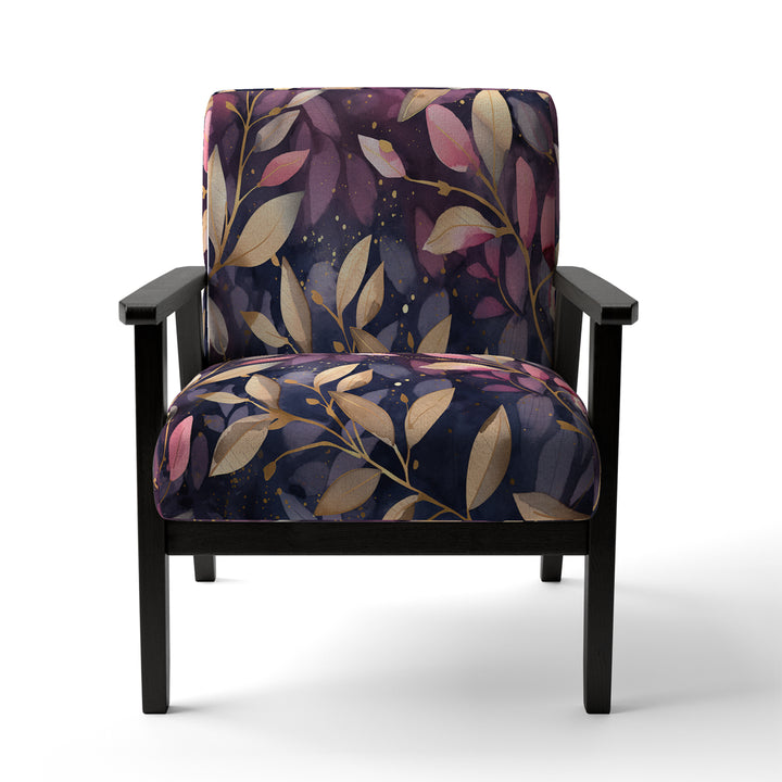 Purple Gold Leafs Harmony - Traditional Accent Slipper Chair