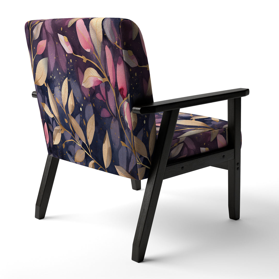 Purple Gold Leafs Harmony - Traditional Accent Slipper Chair