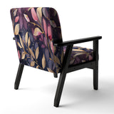 Purple Gold Leafs Harmony - Traditional Accent Slipper Chair