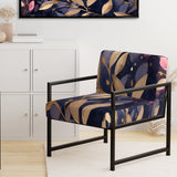 Purple Gold Leafs Harmony - Traditional Accent Slipper Chair