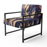 Purple Gold Leafs Harmony - Traditional Accent Slipper Chair