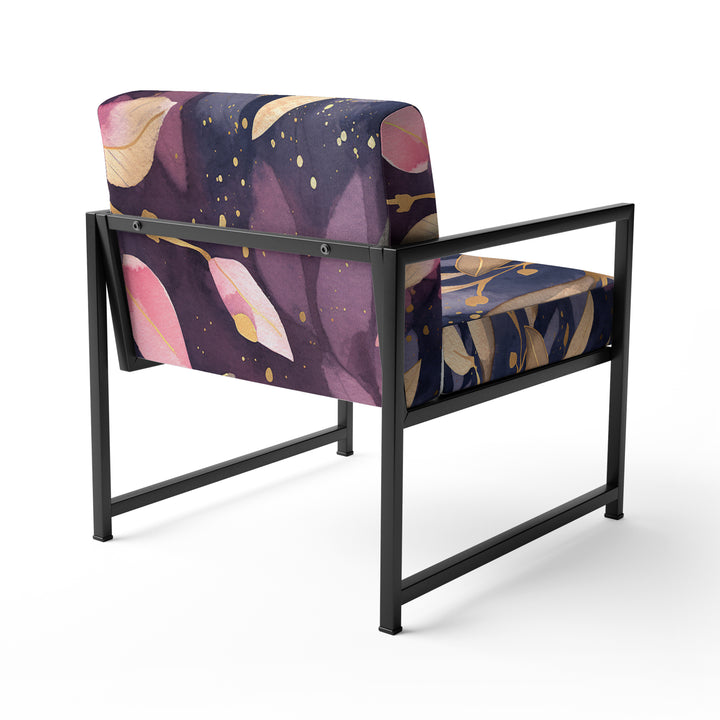 Purple Gold Leafs Harmony - Traditional Accent Slipper Chair