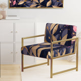 Purple Gold Leafs Harmony - Traditional Accent Slipper Chair