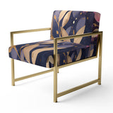Purple Gold Leafs Harmony - Traditional Accent Slipper Chair