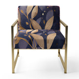 Purple Gold Leafs Harmony - Traditional Accent Slipper Chair
