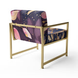 Purple Gold Leafs Harmony - Traditional Accent Slipper Chair