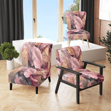 Gold Pink Leafs Harmony II- Upholstered Accent Chair
