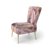 Gold Pink Leafs Harmony II- Upholstered Accent Chair