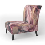 Gold Pink Leafs Harmony II- Upholstered Accent Chair