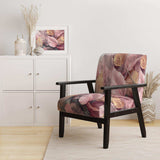 Gold Pink Leafs Harmony II- Upholstered Accent Chair