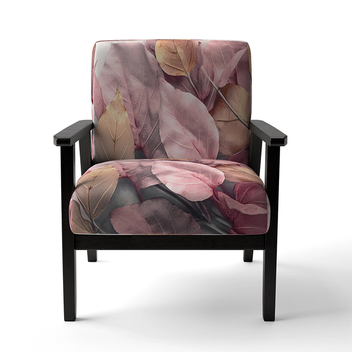 Gold Pink Leafs Harmony II- Upholstered Accent Chair