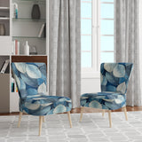Grey Blue Leafs Harmony - Traditional Accent Slipper Chair