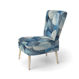 Grey Blue Leafs Harmony - Traditional Accent Slipper Chair