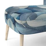 Grey Blue Leafs Harmony - Traditional Accent Slipper Chair