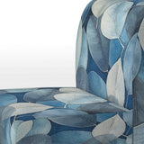 Grey Blue Leafs Harmony - Traditional Accent Slipper Chair
