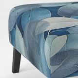 Grey Blue Leafs Harmony - Traditional Accent Slipper Chair