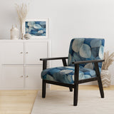 Grey Blue Leafs Harmony - Traditional Accent Slipper Chair