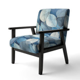 Grey Blue Leafs Harmony - Traditional Accent Slipper Chair