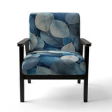 Grey Blue Leafs Harmony - Traditional Accent Slipper Chair