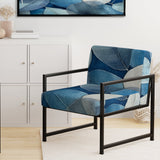 Grey Blue Leafs Harmony - Traditional Accent Slipper Chair