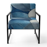 Grey Blue Leafs Harmony - Traditional Accent Slipper Chair