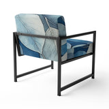 Grey Blue Leafs Harmony - Traditional Accent Slipper Chair